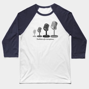 hand drawn microphone evolution Baseball T-Shirt